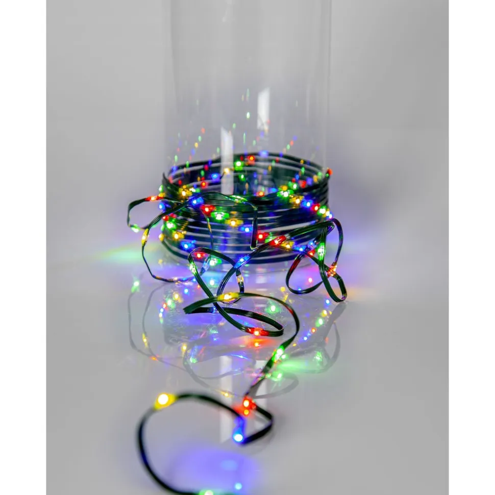 LED-valosarja Star Trading Dew Drop Micro, 15m, vihreä/RGB