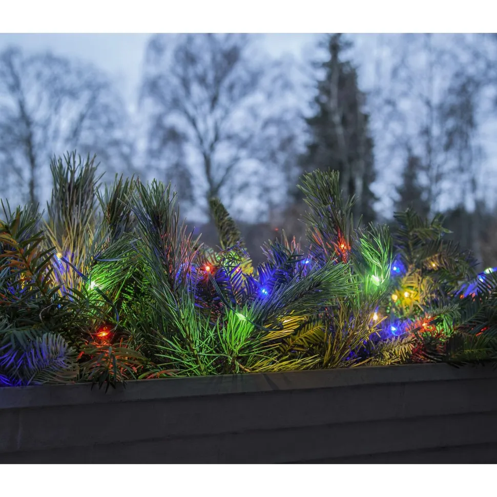LED-valosarja Star Trading Dew Drop Micro, 15m, vihreä/RGB