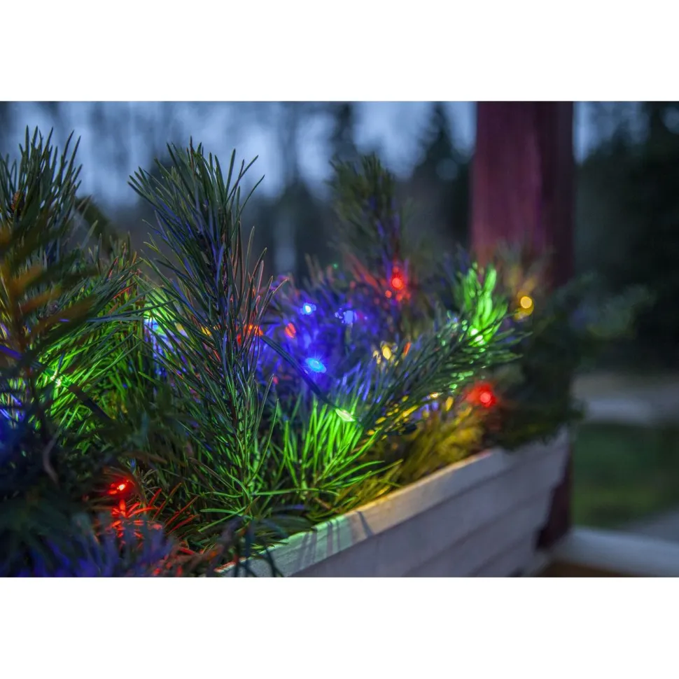 LED-valosarja Star Trading Dew Drop Micro, 15m, vihreä/RGB