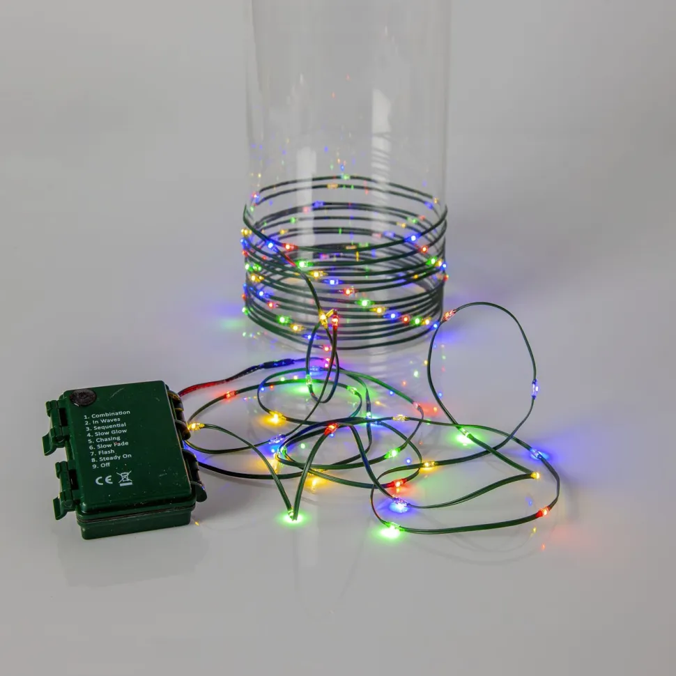 LED-valosarja Star Trading Dew Drop Micro, 7.2m, vihreä/RGB