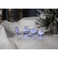 LED-valosarja Star Trading Crystalo pingviinit 130 cm