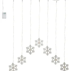 LED-valoverho Star Trading Dew Drop Snowflake, 60x85cm, hopea