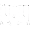LED-valoverho Star Trading Dew Drop Stars, 120x80cm, hopea