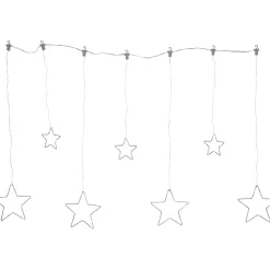 LED-valoverho Star Trading Dew Drop Stars, 120x80cm, hopea