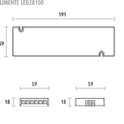 LED-virtalähde Limente 24V 100W integroidut liittimet