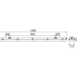 LED-yleisvalaisin Airam Generic IP65 2x18W 1280mm valkoinen