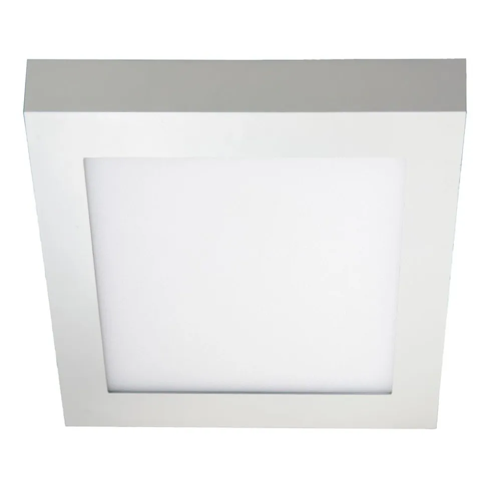 LED-yleisvalaisin Airam Kubo II 225, 15W/830, 225x225x42mm, himmennettävä, IP20, valkoinen/opaali