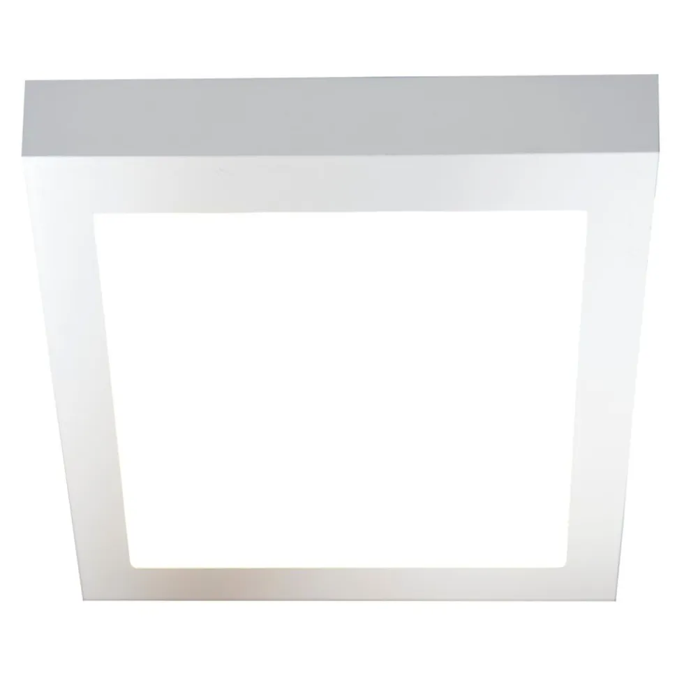 LED-yleisvalaisin Airam Kubo II 225, 15W/830, 225x225x42mm, himmennettävä, IP20, valkoinen/opaali