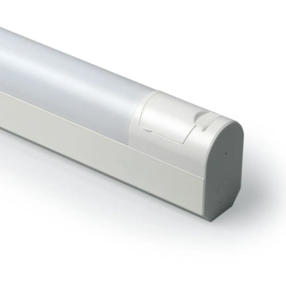 LED-yleisvalaisin Ensto Jono AVR66 IP44 721 mm 10W/830 pistorasialla ja kytkimellä