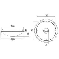 LED-yleisvalaisin Aluno L375LED IP54 LED 12W/840