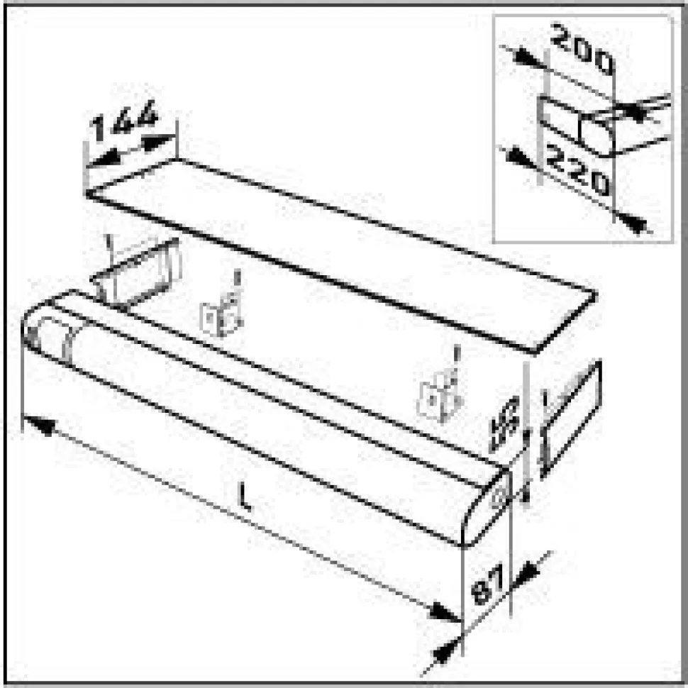 LED-yleisvalaisin Ensto Jono AVR66 IP44 500 mm 7W/840 pistorasialla