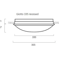LED-yleisvalaisin Lumiance Giotto ø335 mm uppoasennettava 23 W 4000 K IP44 valkoinen