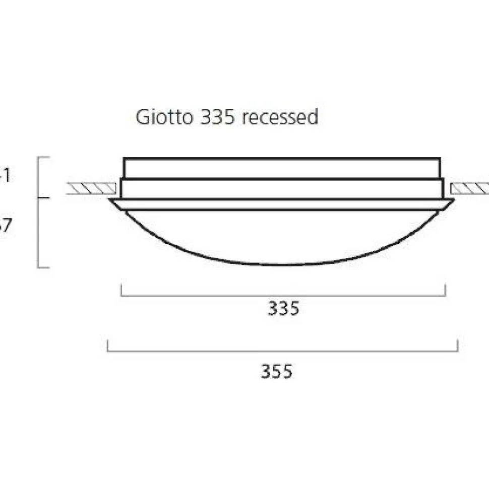 LED-yleisvalaisin Lumiance Giotto ø335 mm uppoasennettava 23 W 3000 K IP44 valkoinen