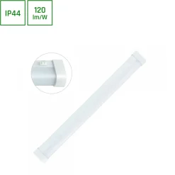 LED-yleisvalaisin Spectrum Aquatica 15W 3000K 150° IP44 pyöristetty katkaisimella 596x46x63mm valkoinen