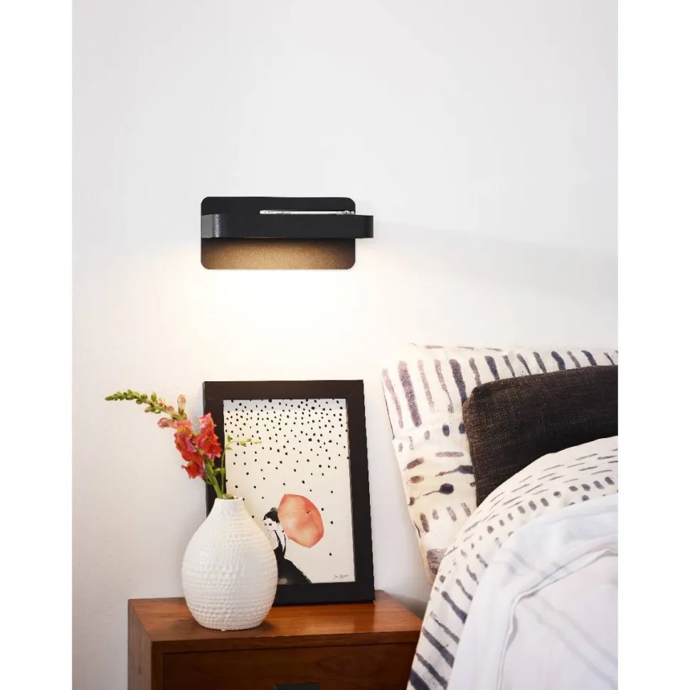 LED-yöpöytävalaisin Lucide Atkin 14x25x11,5cm 5W musta