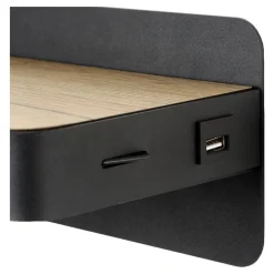 LED-yöpöytävalaisin Lucide Atkin 14x25x11,5cm 5W musta