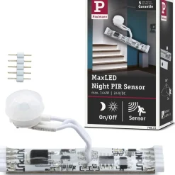 Liike- ja hämärätunnistin Paulmann MaxLED Night, DC 24V, max.144W, valkoinen