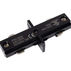Liitin Lucide Track I-connector suora, musta, 1-vaihe kiskoon