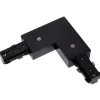 Liitin Lucide Track L-connector oikea, musta, 1-vaihe kiskoon