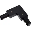Liitin Lucide Track L-connector vasen, musta, 1-vaihe kiskoon