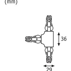 Liitin T-haara URail T-Connector 36x29 mm mattakromi