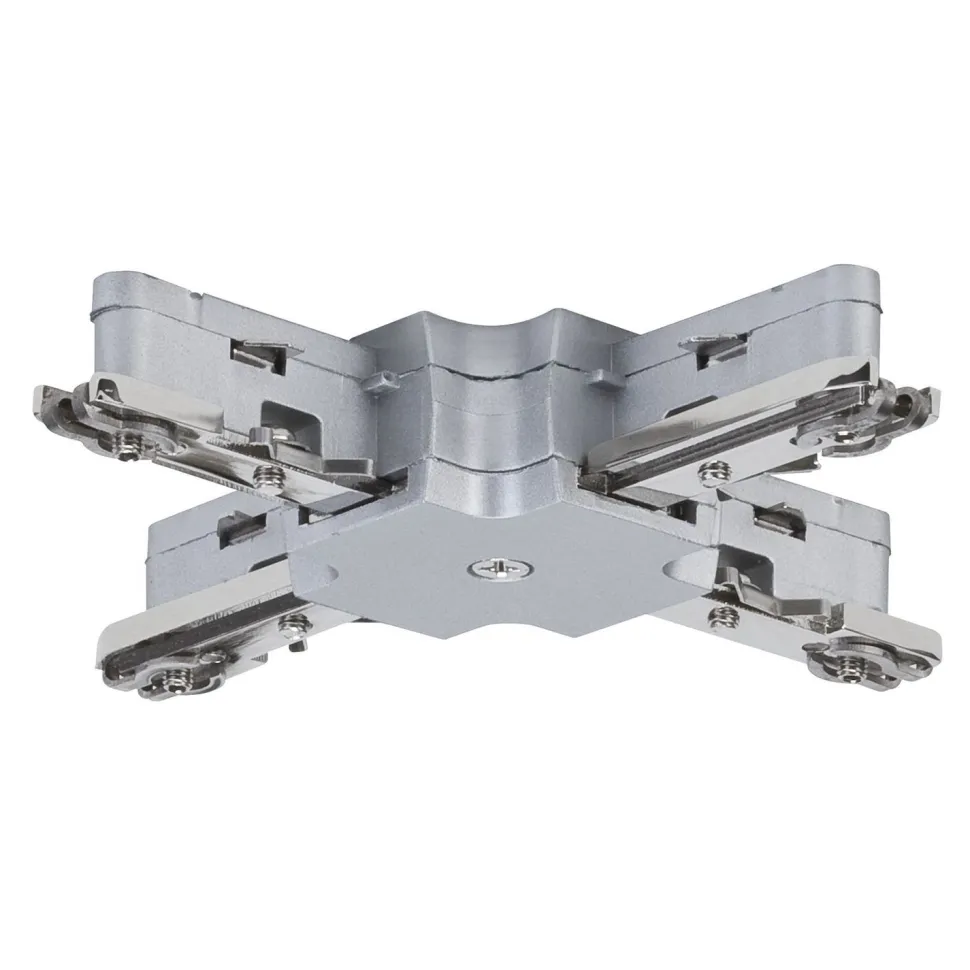 Liitin X-haara URail X-Connector 36x36 mm mattakromi