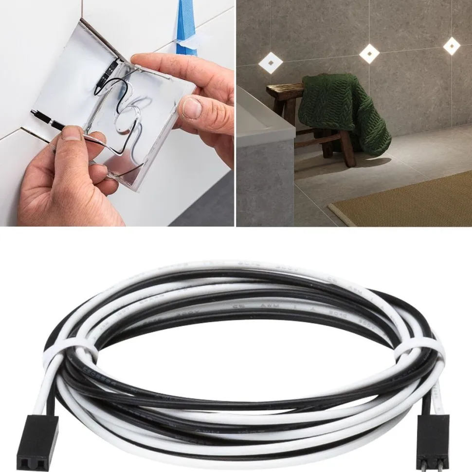 Liitäntäkaapeli Paulmann LumiTiles Square, 0.7m, 12V, musta