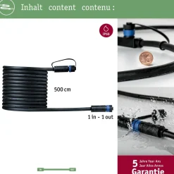 Liitäntäkaapeli Paulmann Plug & Shine 1m ulkovalaistukseen IP68 musta