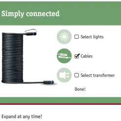 Liitäntäkaapeli Paulmann Plug & Shine 1m ulkovalaistukseen IP68 musta