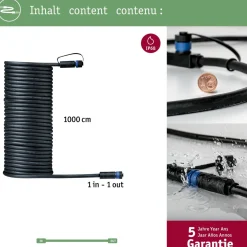 Liitäntäkaapeli Paulmann Plug & Shine 1m ulkovalaistukseen IP68 musta