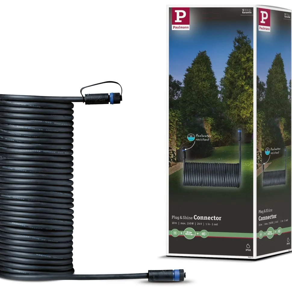 Liitäntäkaapeli Paulmann Plug & Shine 1m ulkovalaistukseen IP68 musta