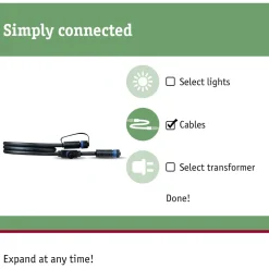 Liitäntäkaapeli Paulmann Plug & Shine 1m ulkovalaistukseen IP68 musta