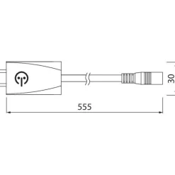 Liitosjohto tunnistimella Airam Linear LED -valaisimille 500 mm