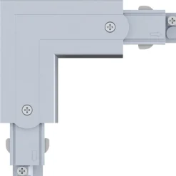 L-liitin Paulmann ProRail3, 101x101mm, ulko, hopea