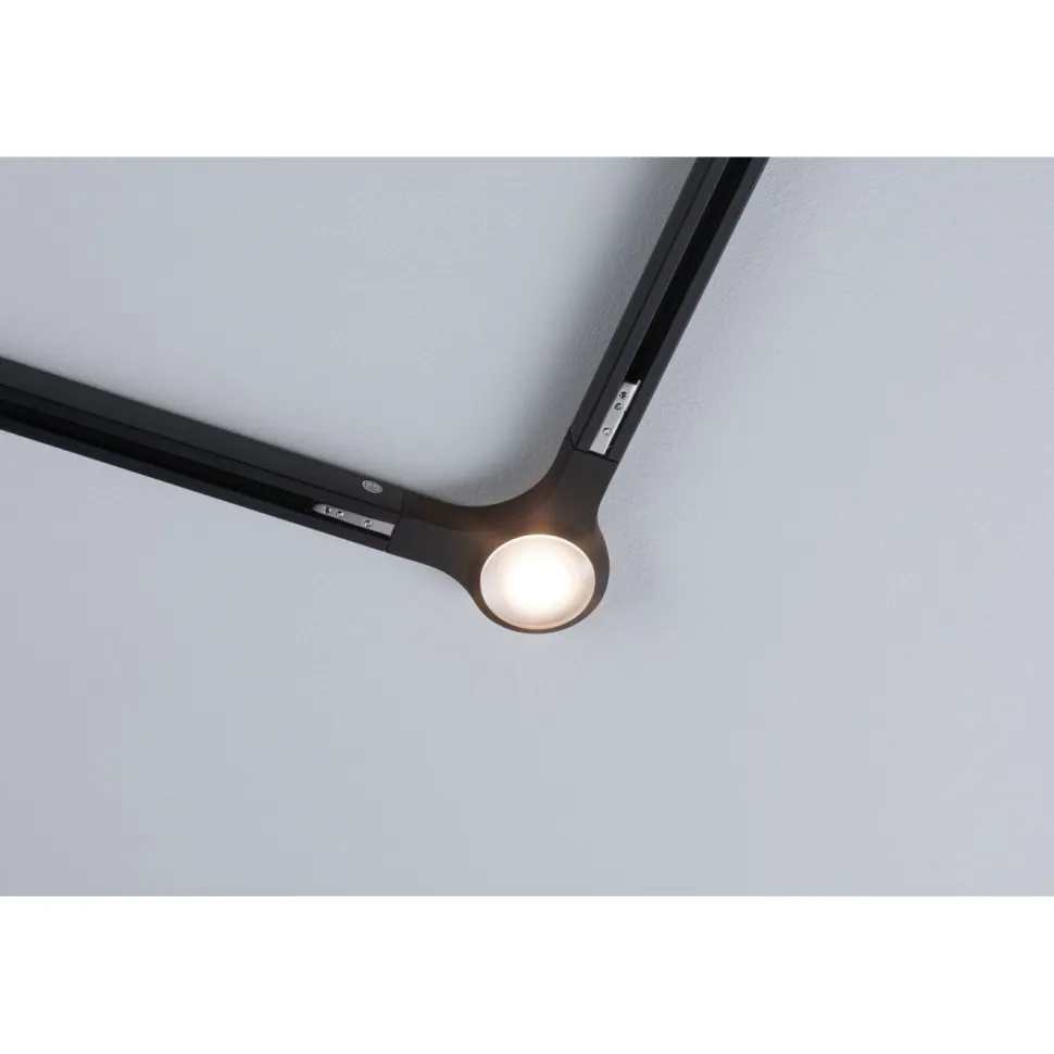 L-liitin Paulmann URail, 123x57mm, 5.3W, valaistu, musta