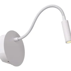 Lukuvalaisin Lucide Jolijn seinään Ø11cm, USB-ladattava, magneettikiinnitys, valkoinen