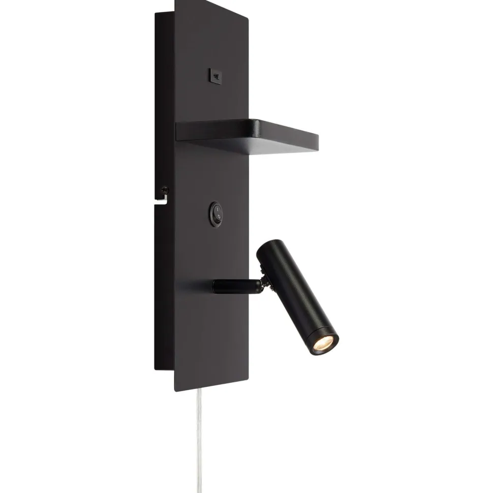 Lukuvalaisin Markslöjd Carica 3000K USB-C hylly musta