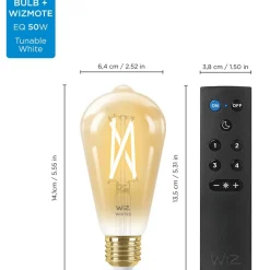 Älylamppu Wiz ST64 Tunable White Wi-Fi 50W meripihka 2kpl + kaukosäädin