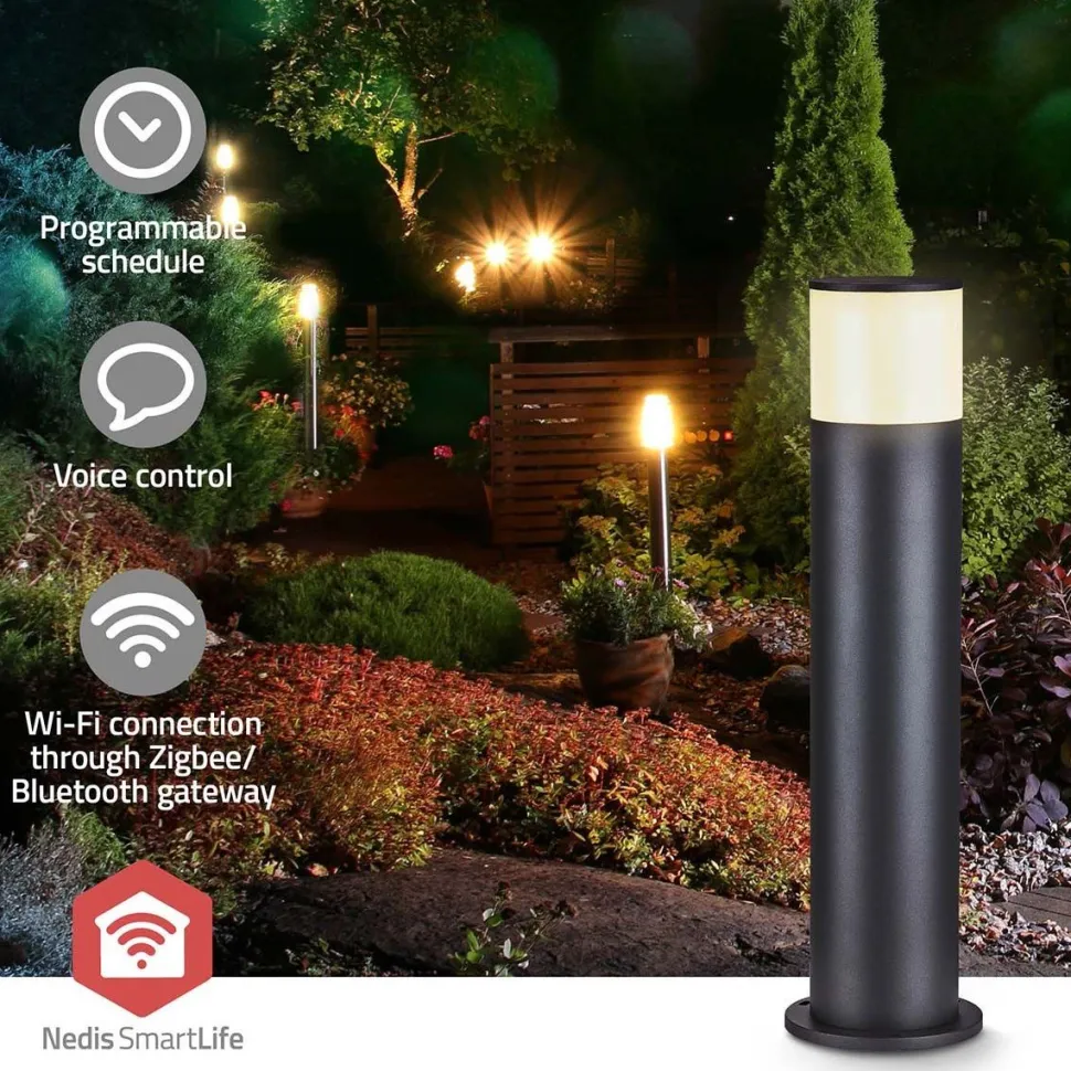 Älypylväsvalaisin Nedis ZBLOP10RGBW Smartlife ZigBee musta