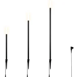 Maapiikkivalaisin LED Trio Stick mattamusta