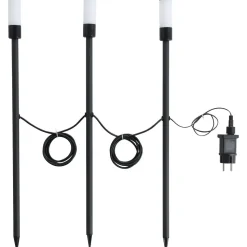Maapiikkivalaisinsetti Eglo Zancaro, 3xLED, IP44, 3000K, musta/valkoinen, 3kpl/pkt