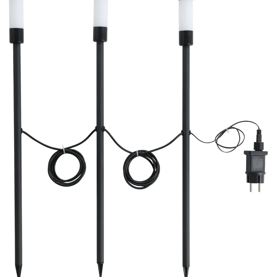 Maapiikkivalaisinsetti Eglo Zancaro, 3xLED, IP44, 3000K, musta/valkoinen, 3kpl/pkt