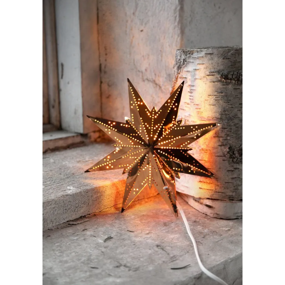 Metallitähti Star Trading Mini, 25cm, valkoinen