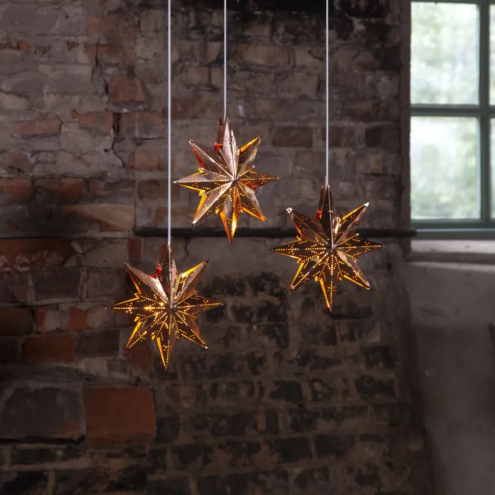 Metallitähti Star Trading Mini, 25cm, valkoinen