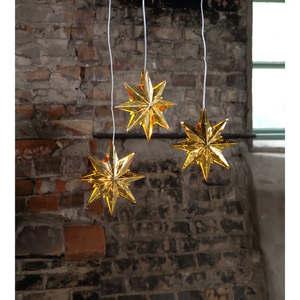 Metallitähti Star Trading Mini, 25cm, valkoinen