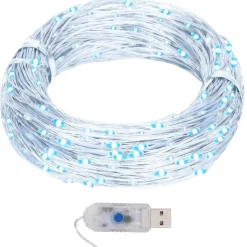 Mikro LED-keijuvalonauha 40 m 400 LEDiä kylmä valk. 8-toiminen