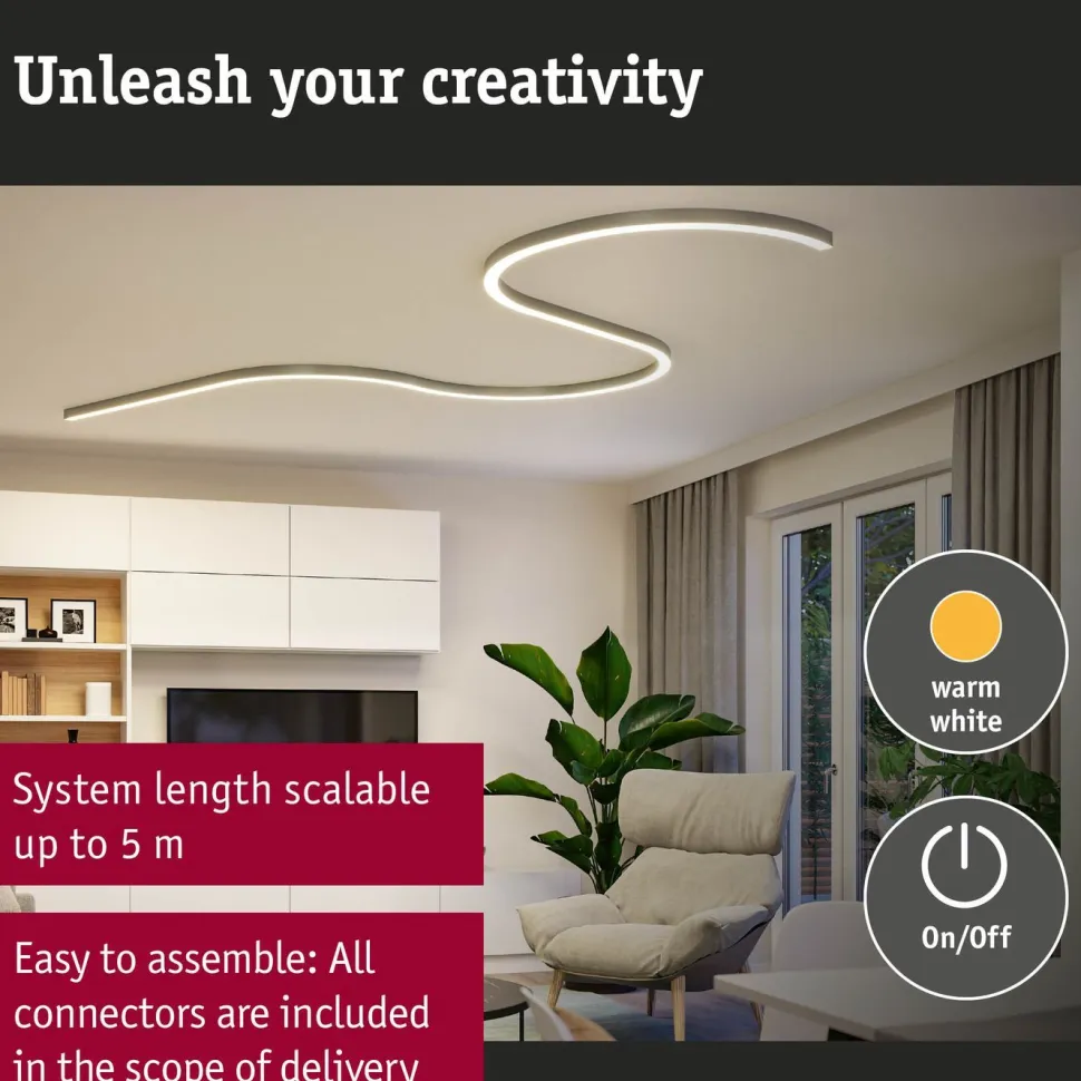 Modulaarinen LED-profiilivalaisin Linion Power Channel syöttävä 230/24V 100VA 1m signaalimusta