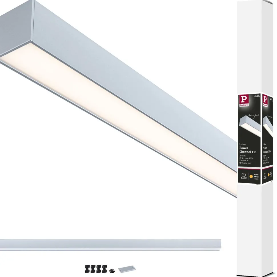 Modulaarinen LED-profiilivalaisin Linion Power Channel syöttävä 230/24V 100VA 1m signaalimusta