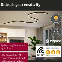 Modulaarinen LED-profiilivalaisin Linion Power Channel syöttävä Zigbee 230/24V 150VA 1m mattakromi