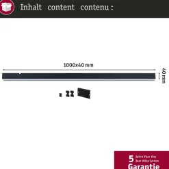 Modulaarinen LED-profiilivalaisin Linion Power Channel syöttävä Zigbee 230/24V 150VA 1m mattakromi